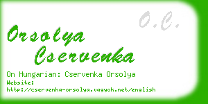 orsolya cservenka business card